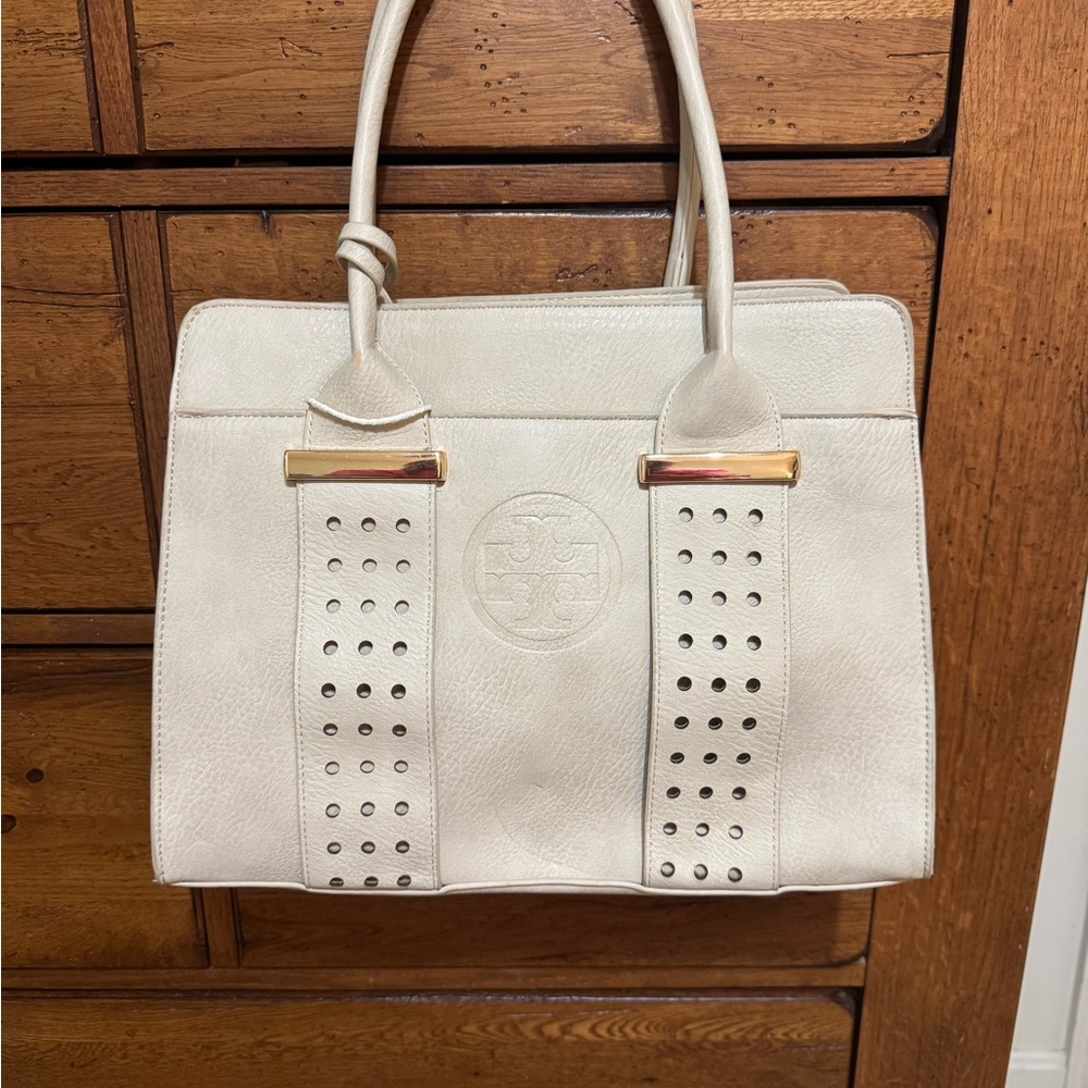 Tory Burch Inspired Elegant Cream Satchel